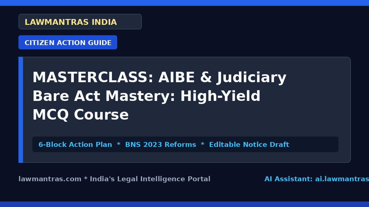 AIBE & Judiciary Bare Act Mastery: High-Yield MCQ Course
