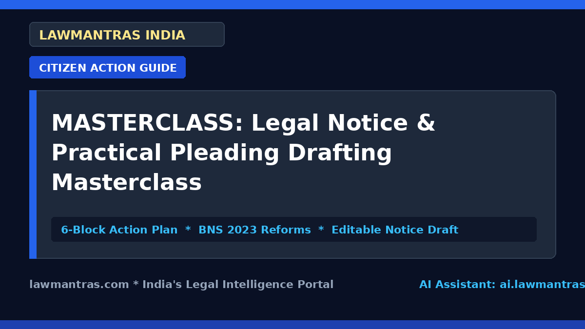 Legal Notice & Practical Pleading Drafting Masterclass